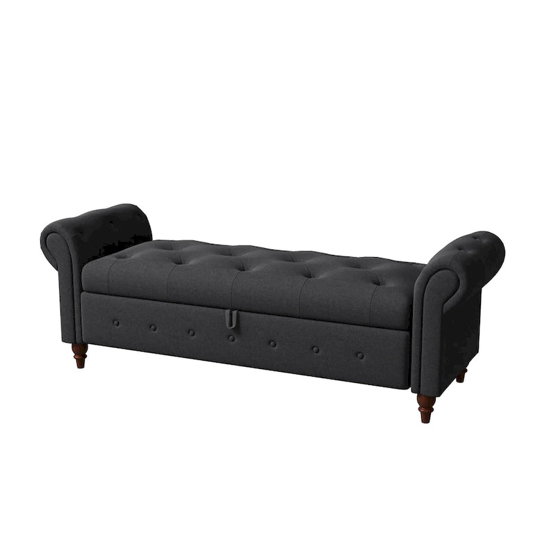 Panca Pouf Contenitore Trapuntata Multicolore con Braccioli Arrotondati – 1 Posto
