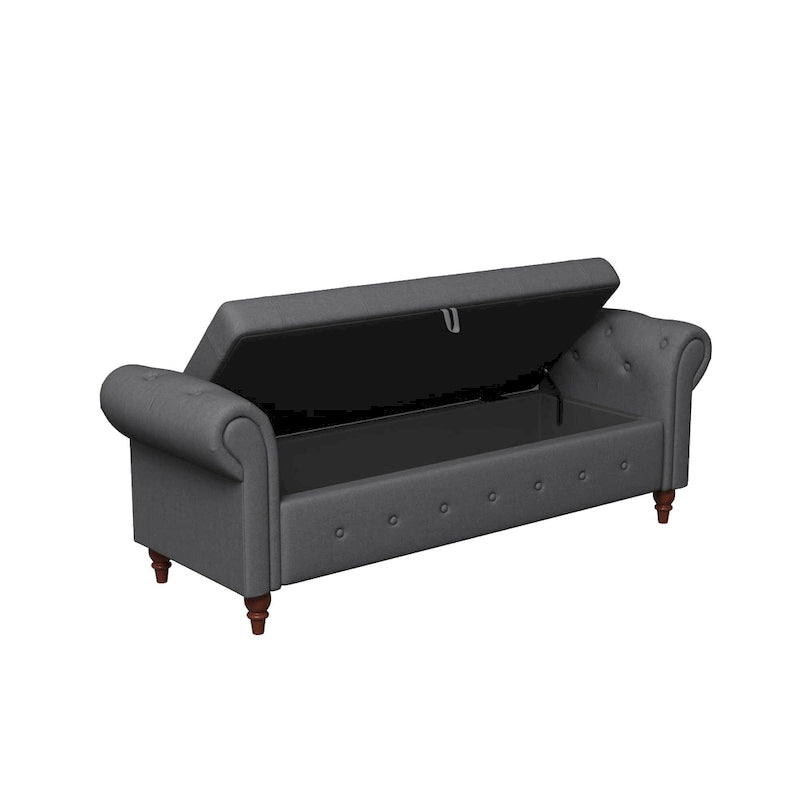 Panca Pouf Contenitore Trapuntata Multicolore con Braccioli Arrotondati – 1 Posto