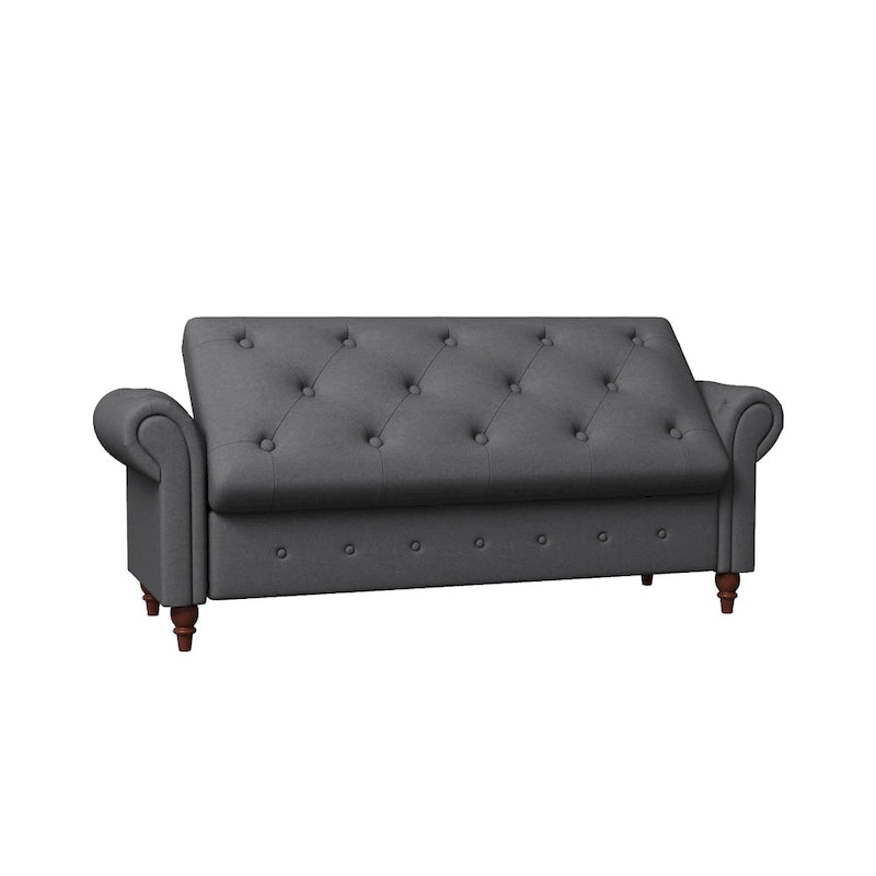 Panca Pouf Contenitore Trapuntata Multicolore con Braccioli Arrotondati – 1 Posto