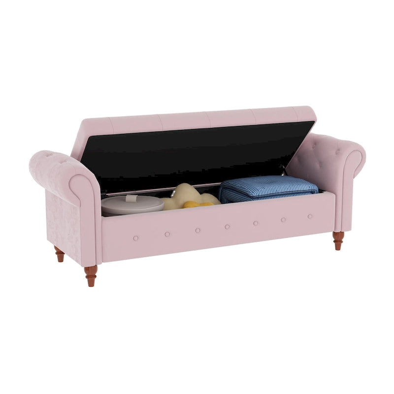 Panca Pouf Contenitore Trapuntata Multicolore con Braccioli Arrotondati – 1 Posto