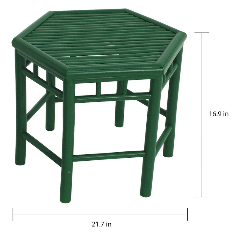Groene bamboe-bijzettafels (set van 2)