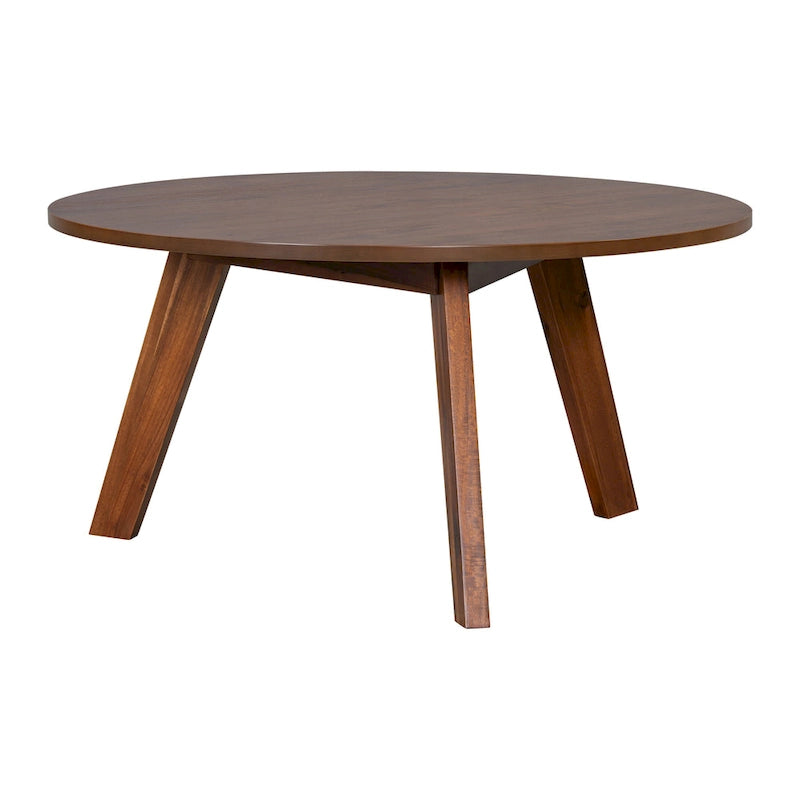 Tavolino da caffè rotondo in legno di acacia naturale, stile mid-century, adatto a 1 ambiente