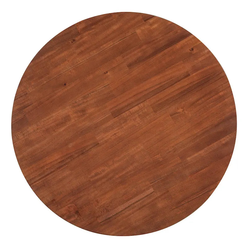 Tavolino da caffè rotondo in legno di acacia naturale, stile mid-century, adatto a 1 ambiente