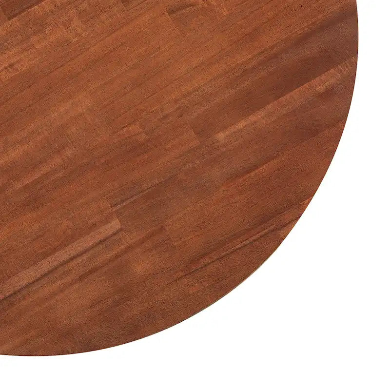 Tavolino da caffè rotondo in legno di acacia naturale, stile mid-century, adatto a 1 ambiente