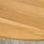 Tavolino da caffè rotondo in legno di acacia naturale, stile mid-century, adatto a 1 ambiente