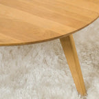 Tavolino da caffè rotondo in legno di acacia naturale, stile mid-century, adatto a 1 ambiente