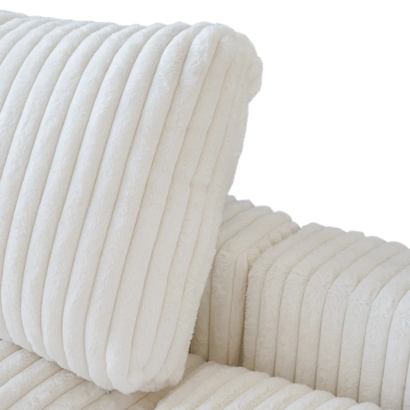 Divano componibile modulare in peluche marrone a 3 posti