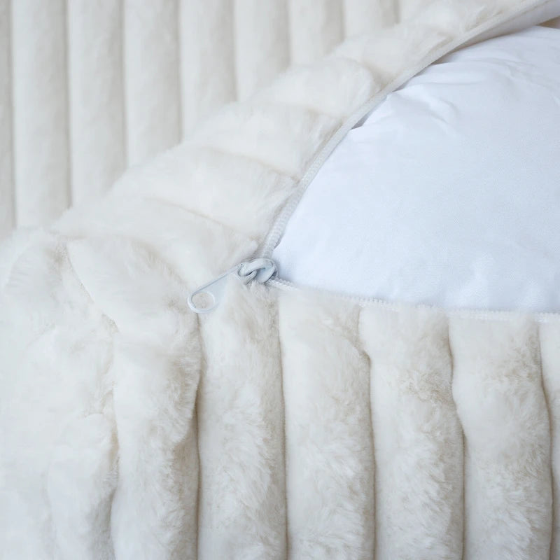 Divano componibile modulare in peluche marrone a 3 posti