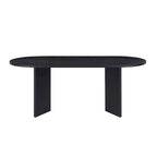 Tavolo da pranzo ovale nero per 4, piano in MDF