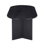 Tavolo da pranzo ovale nero per 4, piano in MDF