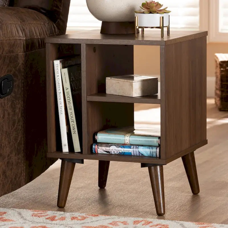 Tavolino a 3 ripiani Walnut, stile moderno, singolo