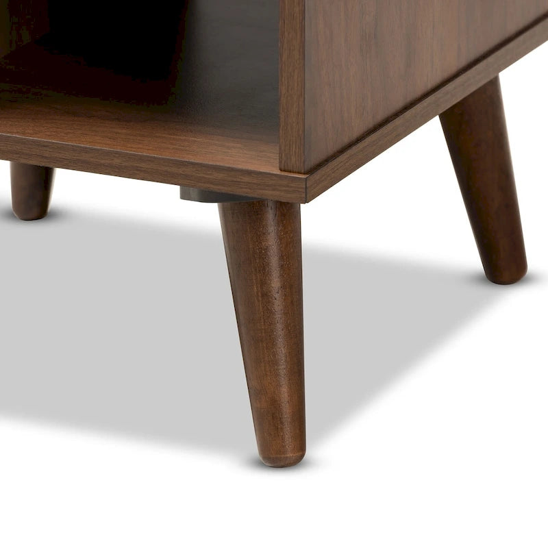 Tavolino a 3 ripiani Walnut, stile moderno, singolo