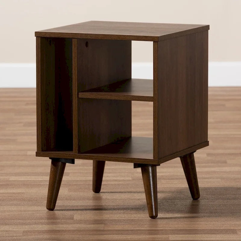 Tavolino a 3 ripiani Walnut, stile moderno, singolo