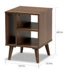 Tavolino a 3 ripiani Walnut, stile moderno, singolo
