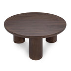Tavolino rotondo color sabbia, 3 gambe, stile minimalista, 1 posto