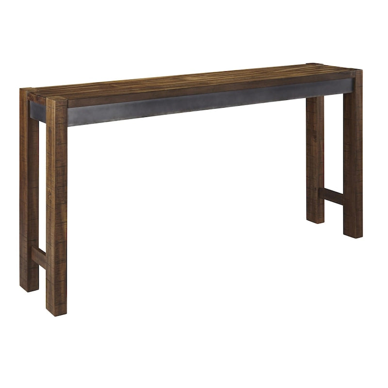 Longue table de comptoir industrielle vintage, marron