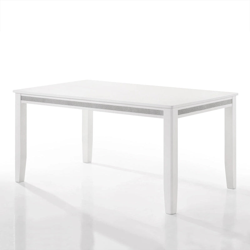 Set da pranzo 7 pezzi bianco e azzurro, 6 posti