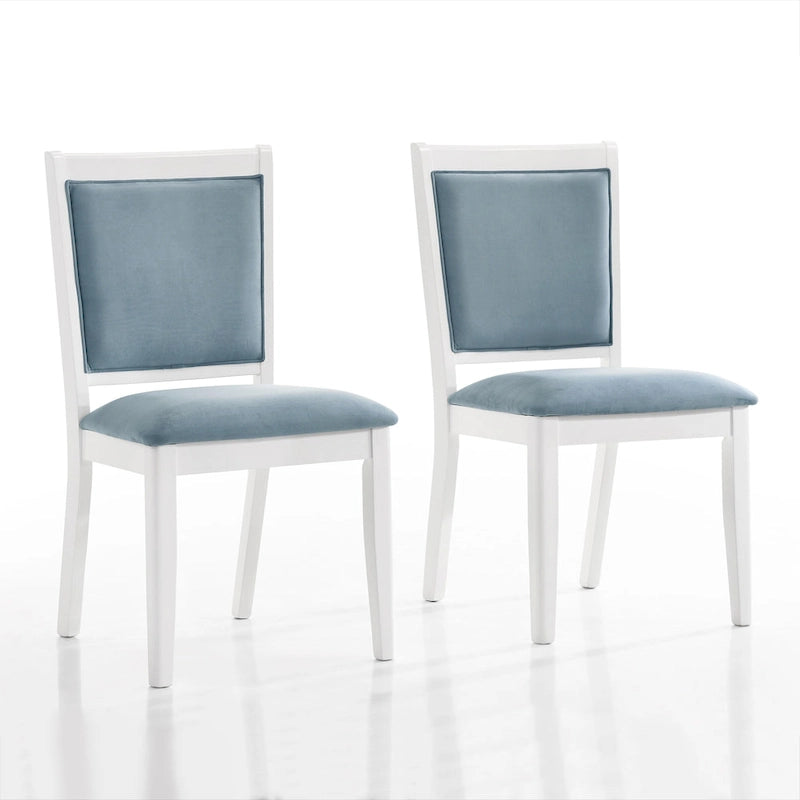 Set da pranzo 7 pezzi bianco e azzurro, 6 posti