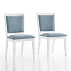 Set da pranzo 7 pezzi bianco e azzurro, 6 posti