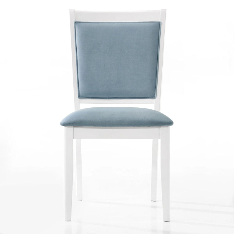Set da pranzo 7 pezzi bianco e azzurro, 6 posti