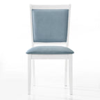 Set da pranzo 7 pezzi bianco e azzurro, 6 posti