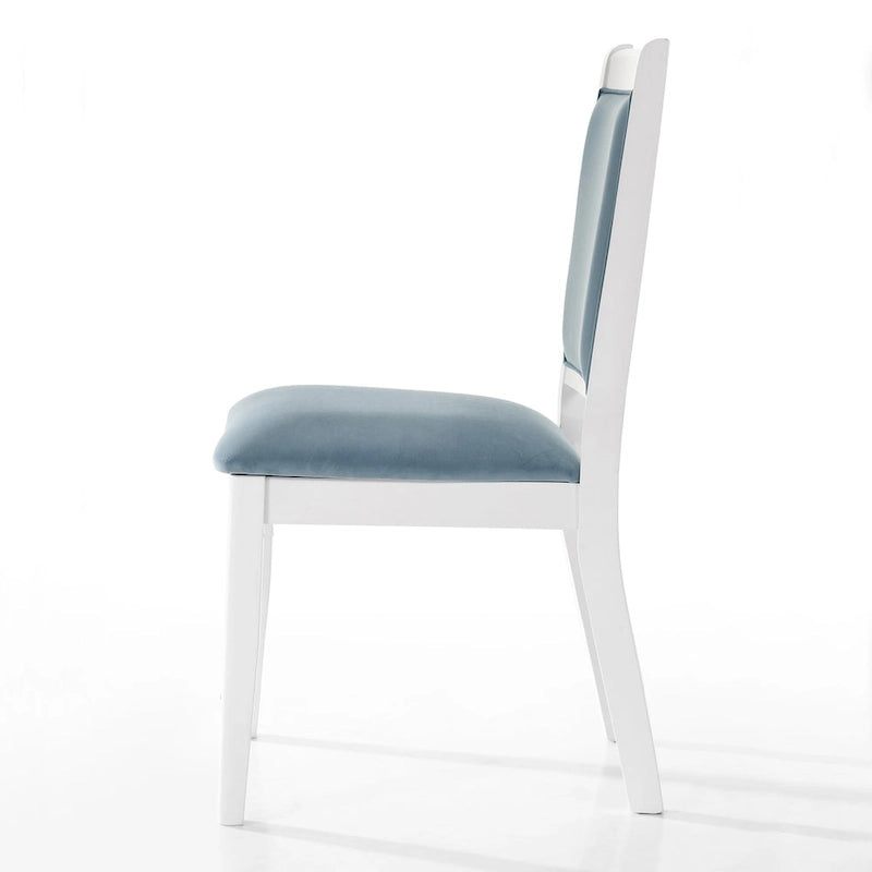Set da pranzo 7 pezzi bianco e azzurro, 6 posti