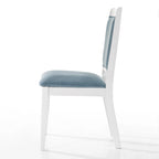 Set da pranzo 7 pezzi bianco e azzurro, 6 posti
