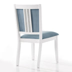 Set da pranzo 7 pezzi bianco e azzurro, 6 posti