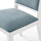 Set da pranzo 7 pezzi bianco e azzurro, 6 posti