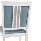 Set da pranzo 7 pezzi bianco e azzurro, 6 posti