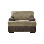 Poltrona accent tufted bicolore color cioccolato, 1 posto – 49L x 44P x 40A