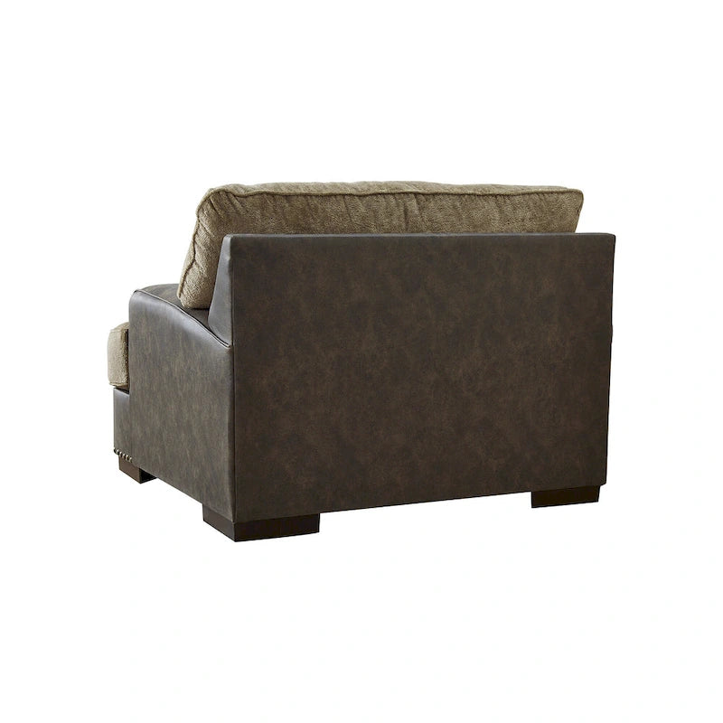 Poltrona accent tufted bicolore color cioccolato, 1 posto – 49L x 44P x 40A