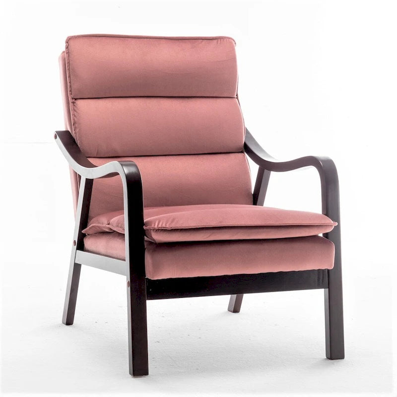 Poltrona singola in velluto rosa / grigio / nero / blu scuro – Stile Mid-Century