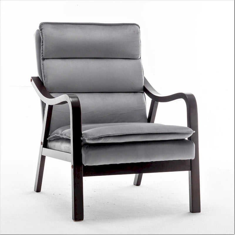 Poltrona singola in velluto rosa / grigio / nero / blu scuro – Stile Mid-Century