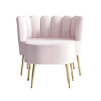 Poltrona accent in velluto multicolore con pouf, seduta singola