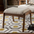Pouf imbottito Carson Carrington Forssa in noce, stile Mid-century