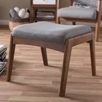 Pouf imbottito Carson Carrington Forssa in noce, stile Mid-century