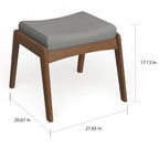 Pouf imbottito Carson Carrington Forssa in noce, stile Mid-century