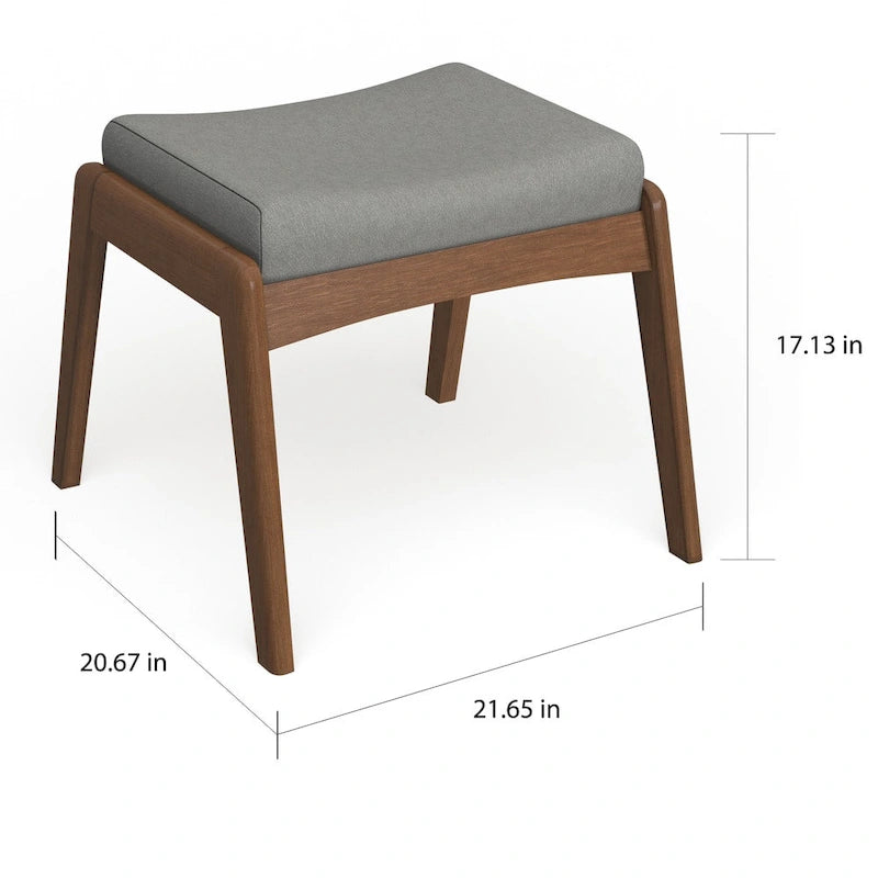 Pouf imbottito Carson Carrington Forssa in noce, stile Mid-century