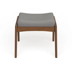 Pouf imbottito Carson Carrington Forssa in noce, stile Mid-century