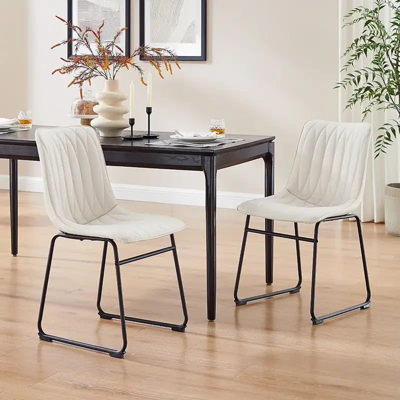 Eetkamerstoel van imitatieleer (set van 2)