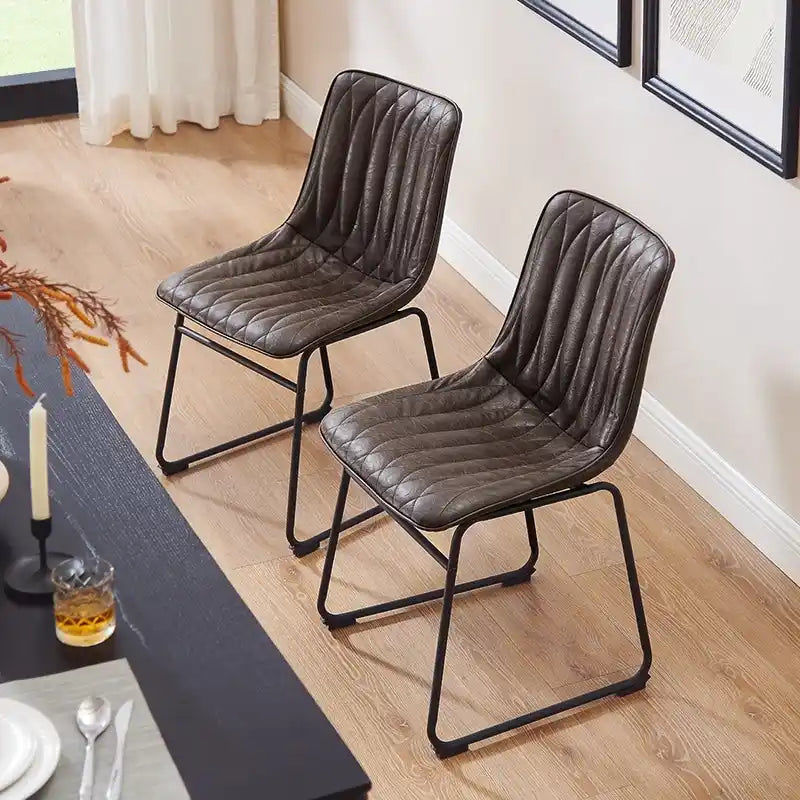 Eetkamerstoel van imitatieleer (set van 2)