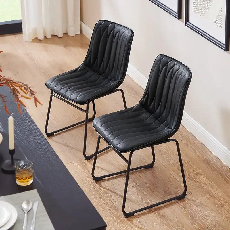 Eetkamerstoel van imitatieleer (set van 2)
