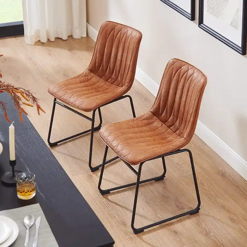 Eetkamerstoel van imitatieleer (set van 2)