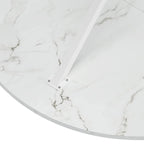 Tavolo da pranzo rotondo bianco / nero / marmo bianco, gambe incrociate, 2 persone, piano rimovibile