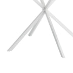 Tavolo da pranzo rotondo bianco / nero / marmo bianco, gambe incrociate, 2 persone, piano rimovibile