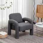 Poltrona d'accento moderna in tessuto Teddy, singola, colori assortiti