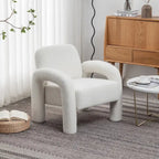 Poltrona d'accento moderna in tessuto Teddy, singola, colori assortiti