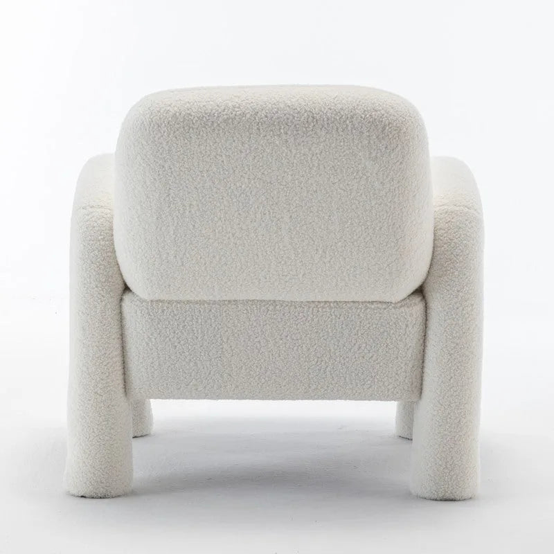 Poltrona d'accento moderna in tessuto Teddy, singola, colori assortiti