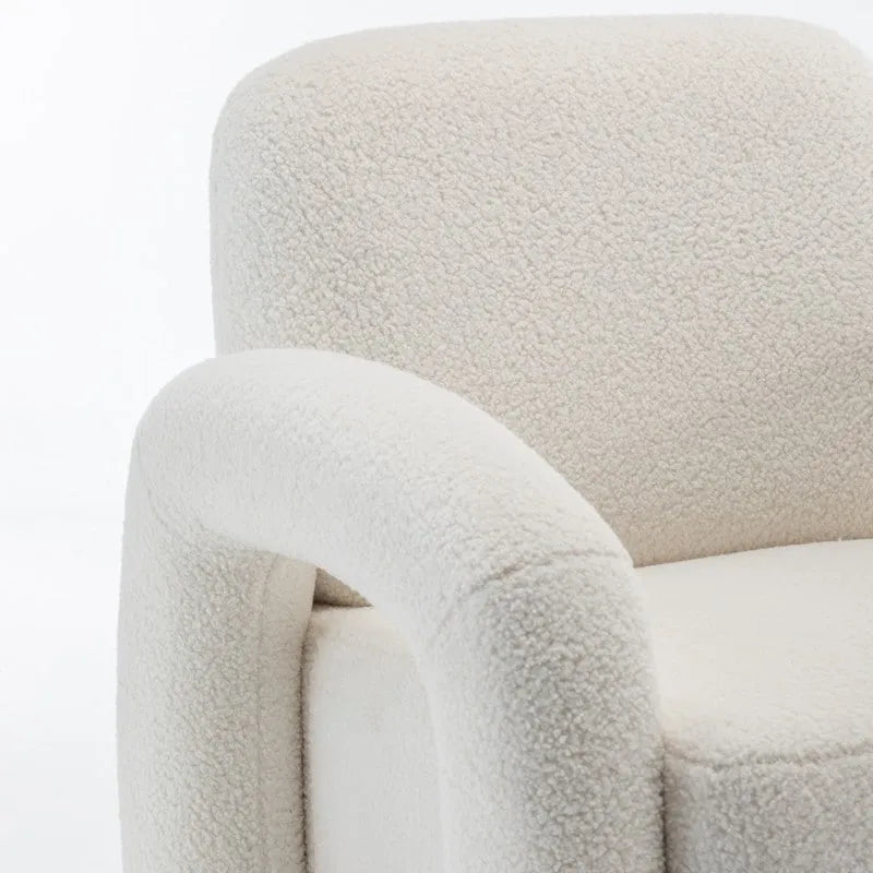 Poltrona d'accento moderna in tessuto Teddy, singola, colori assortiti
